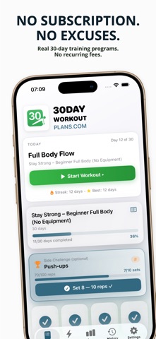30 Day Workout Plan Screenshot 1 of 10