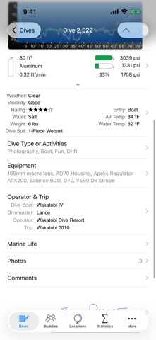 Dive Log Screenshot 3 of 10