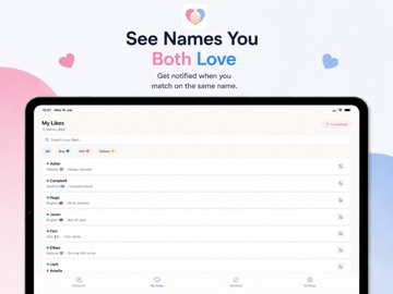Namely: Baby Name Matcher iPad screenshot