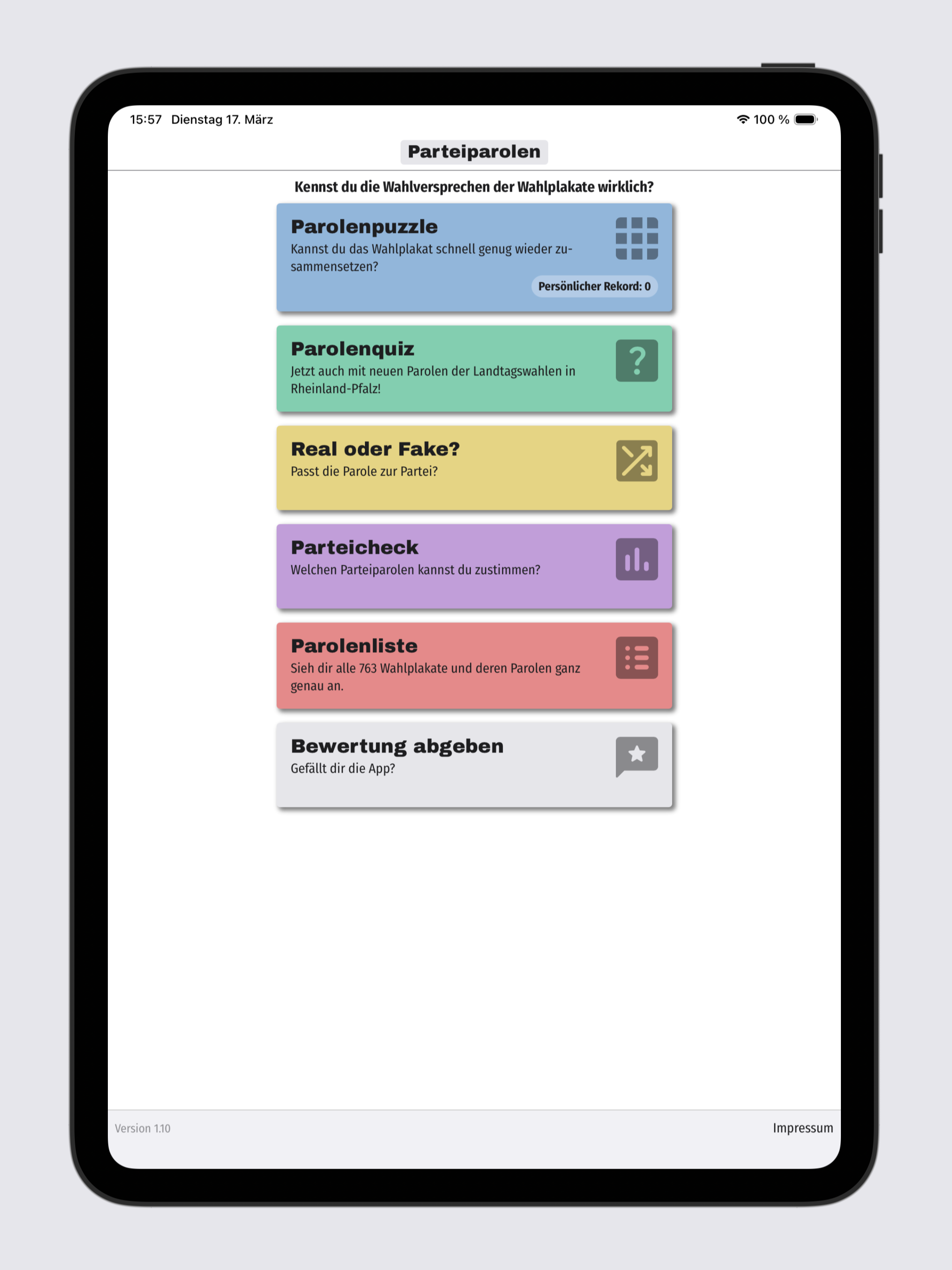 Parteiparolen Quiz & Puzzle