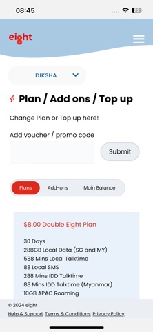 eight Telecom screenshot