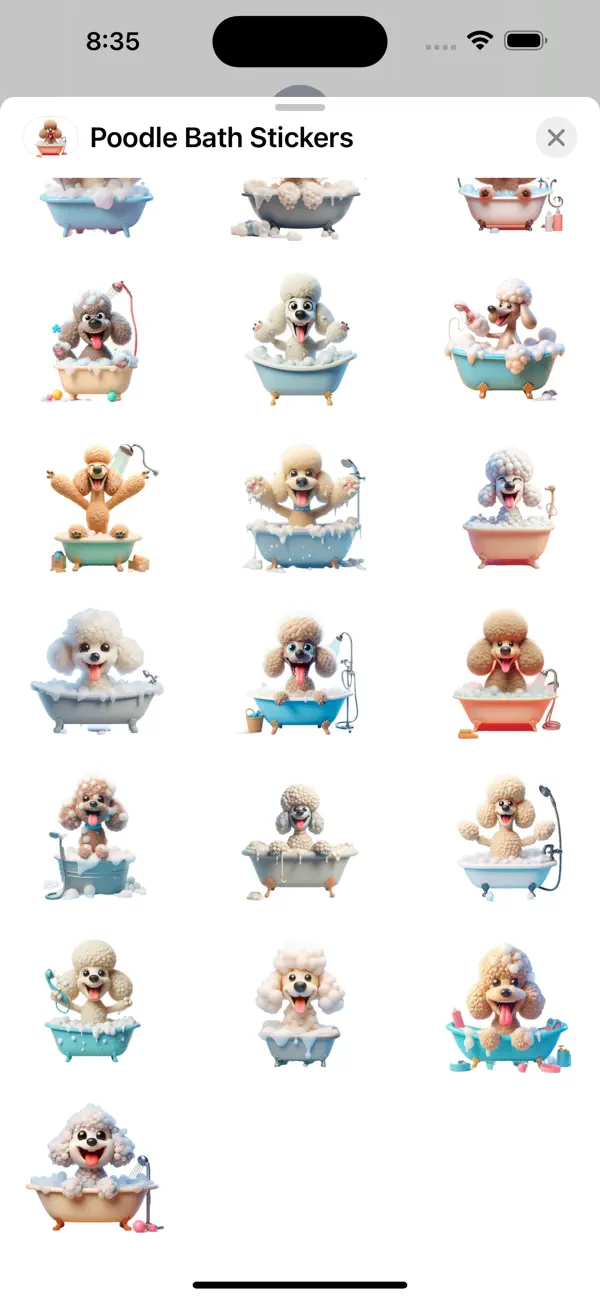 Screenshot #3 pour Poodle Bath Stickers