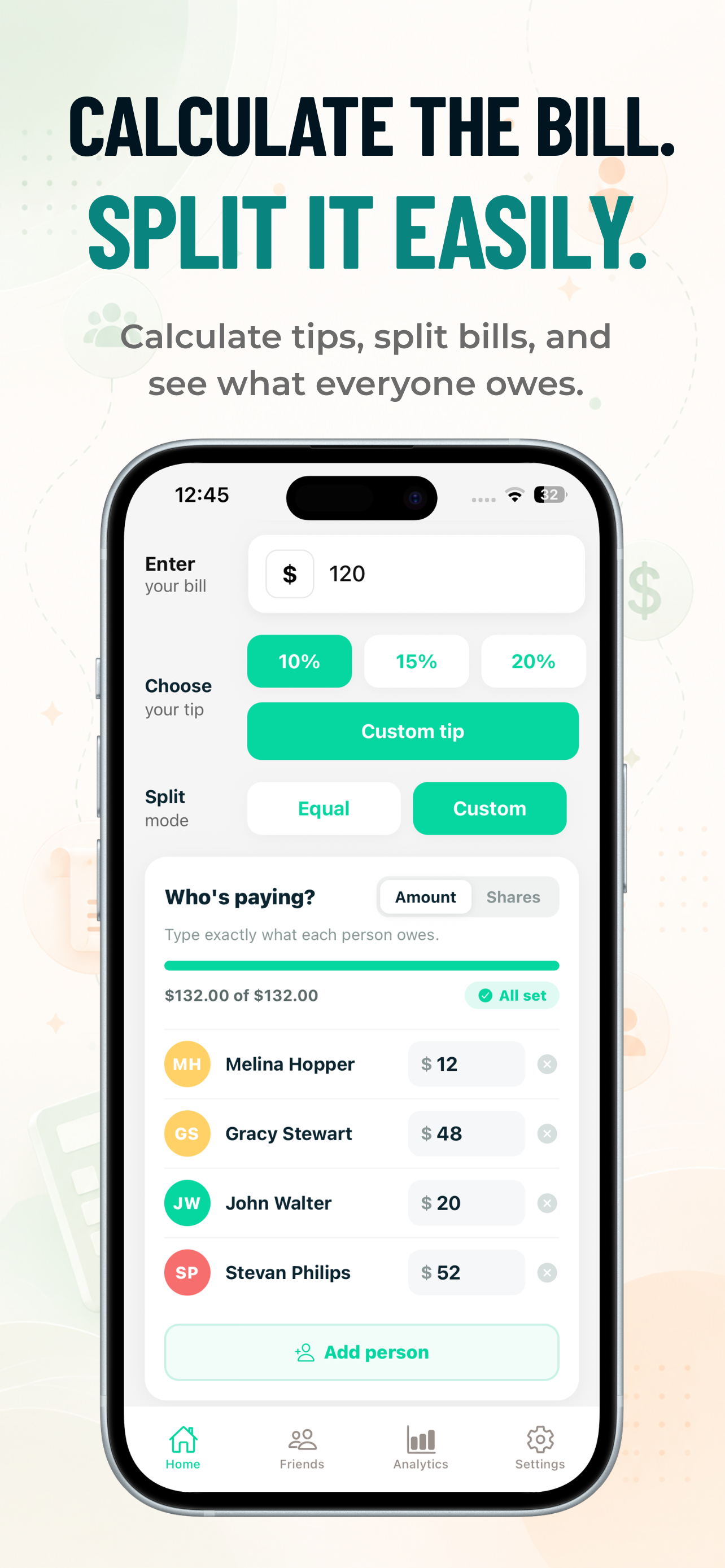 TipSplit Cal: Bill Splitter screenshot 2