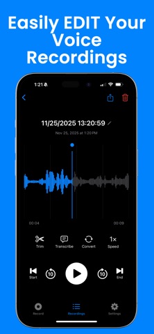 Voice Recorder Audio Editor. iPhone screenshot