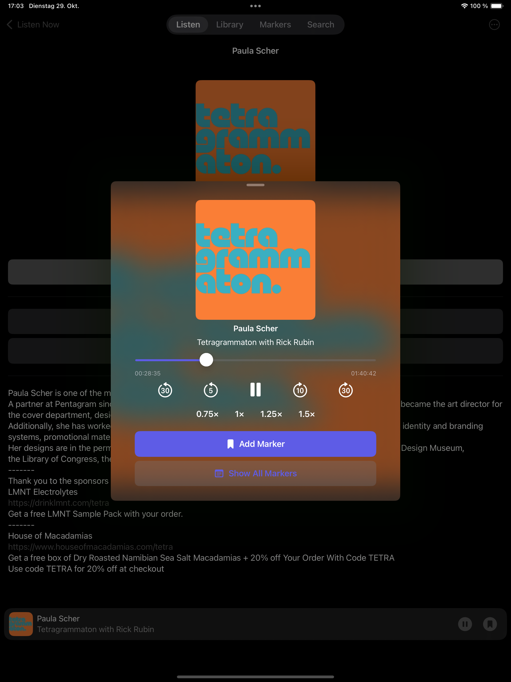 Marker: Podcast Notes