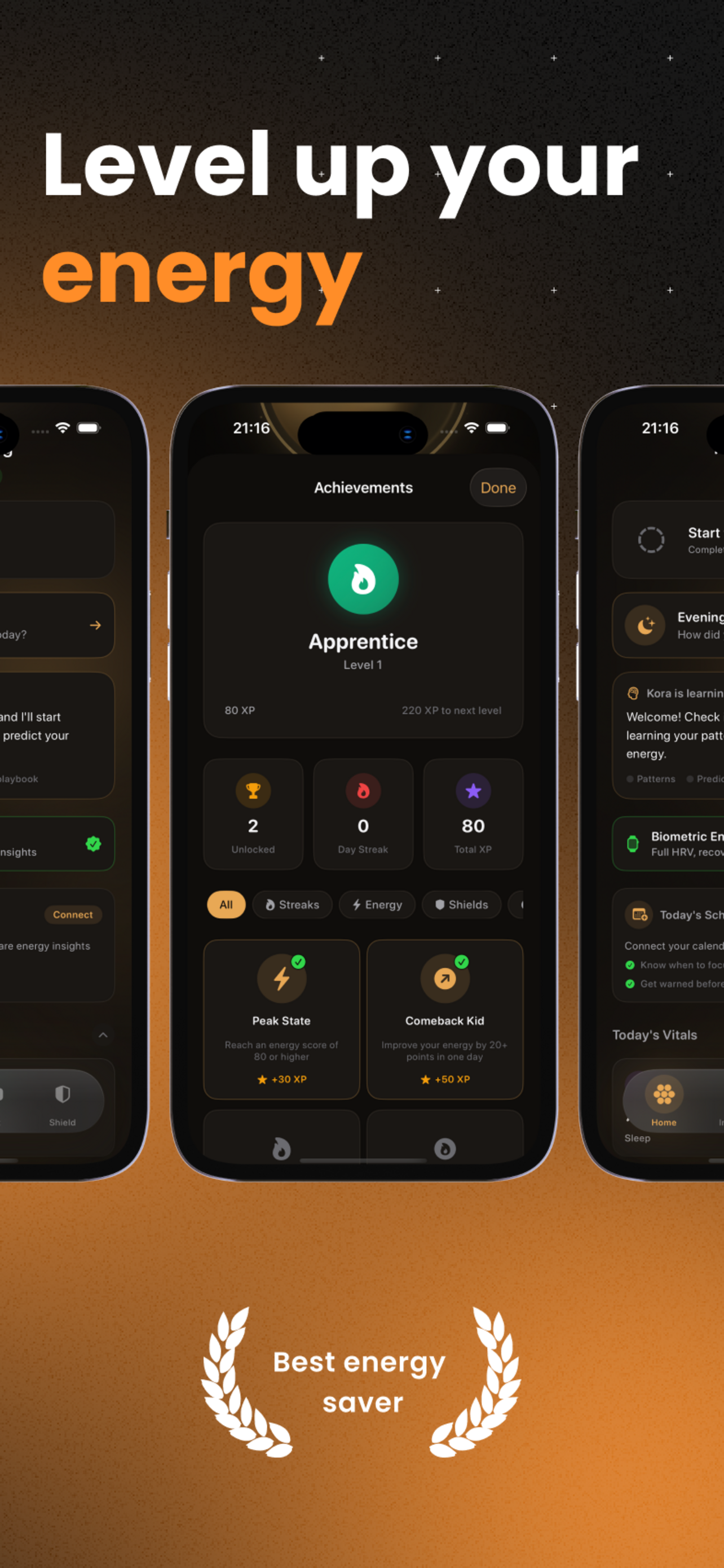 Kora: Energy & Focus Tracker