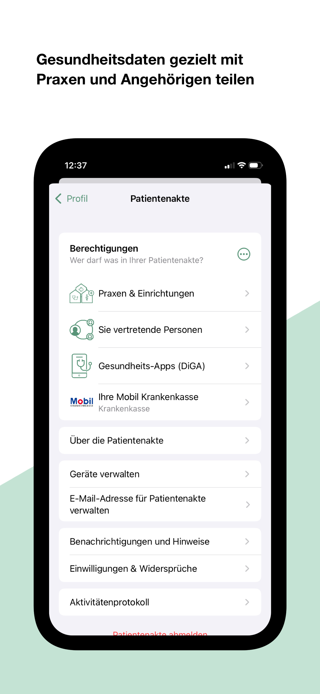 Mobil Krankenkasse - ePA