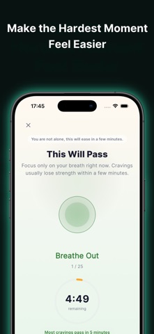 CalmShift: Quit Smoking & Vape iPhone screenshot