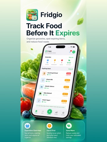 Food Expiration Alert: Fridgio iPad screenshot
