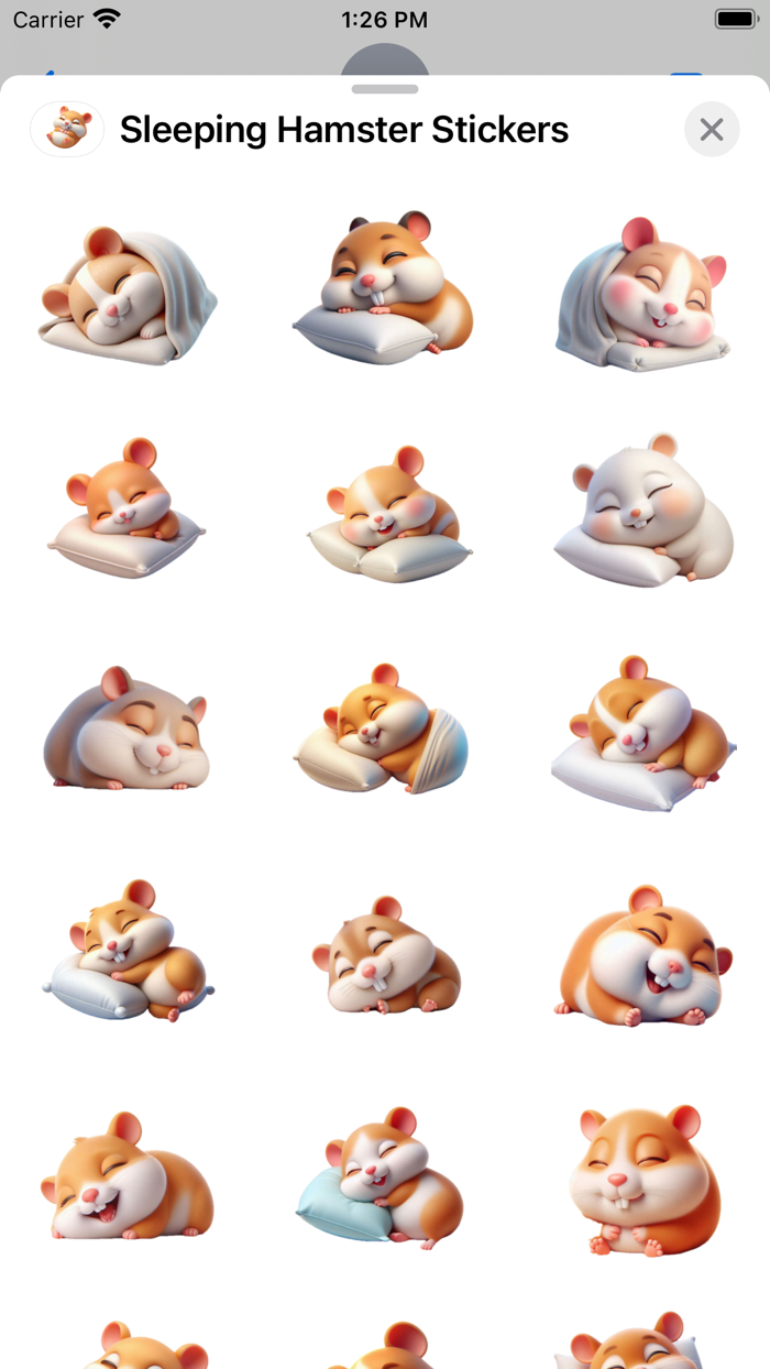 Sleeping Hamster Stickers