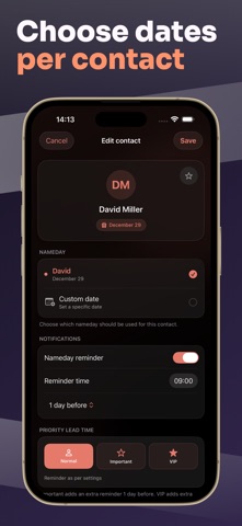 Name Day, Birthday, Holiday iPhone screenshot