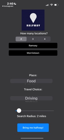 Halfway Finder screenshot