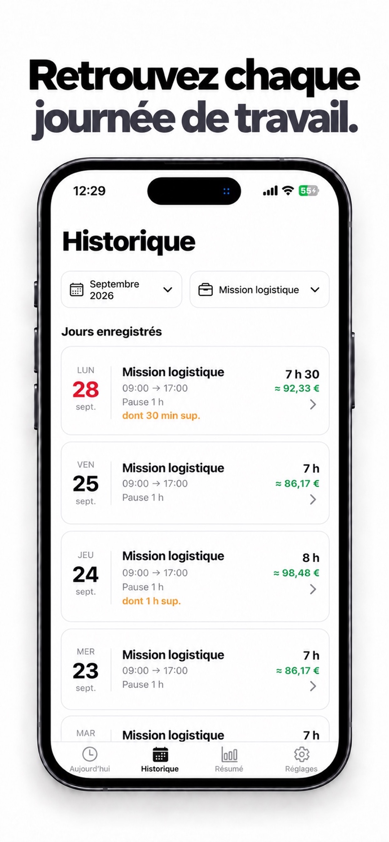 Screenshot 3 of HORA – Heures de travail
