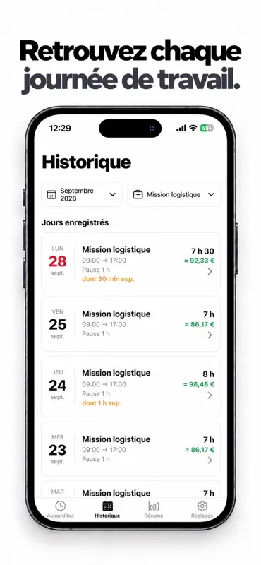 HORA – Heures de travail screenshot 3 of 5