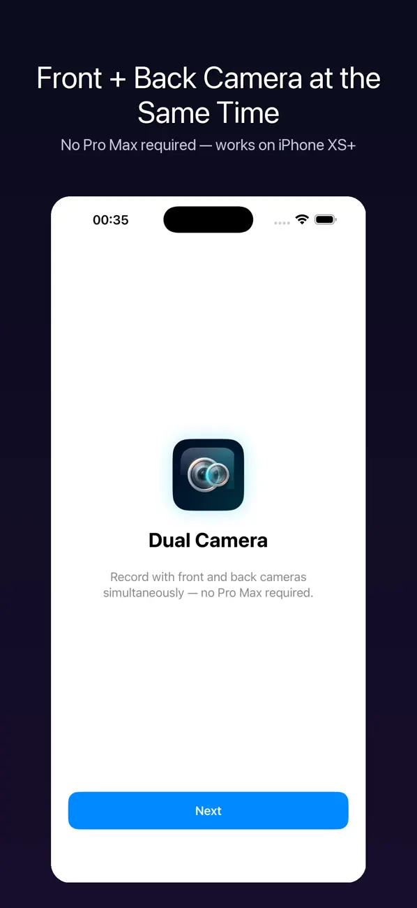 Screenshot #1 pour CamDuo: Dual Camera