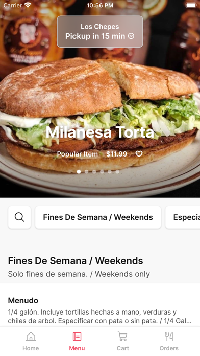 Los Chepes To Go iPhone screenshot 2 - Food & Drink app