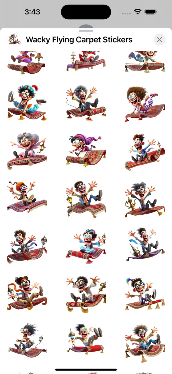 Screenshot #2 pour Wacky Flying Carpet Stickers