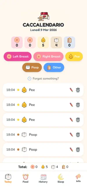 Caccalendario - Baby Tracker screenshot 2