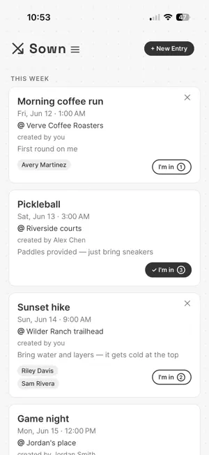 Sown Notice screenshot 1