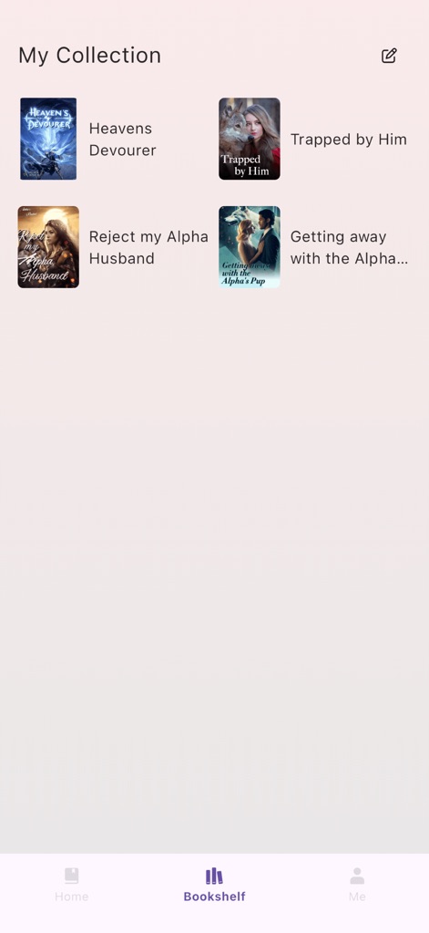 motonovel - La sezione 'My Collection' e le chiare copertine dei libri consentono agli utenti di gestire facilmente e rapidamente le proprie letture preferite.