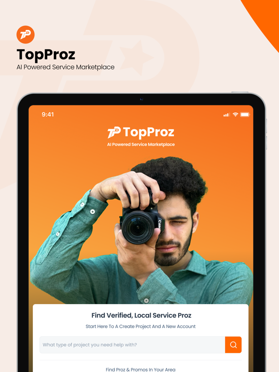 TopProz - Customer App iPad screenshot 1 - Business app