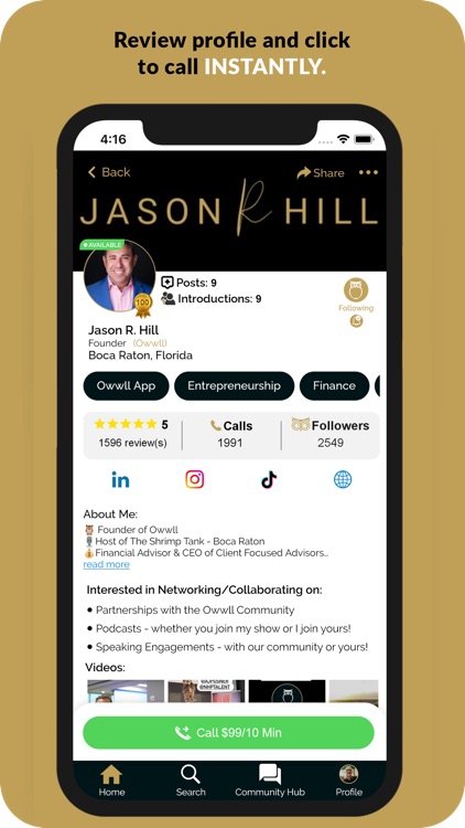 Owwll: Instant 1:1 Networking