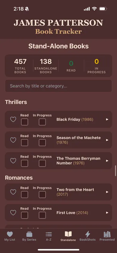 James Patterson Book Tracker screenshot 5