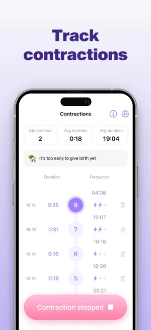 Contraction Timer & Tracker Mo screenshot 2