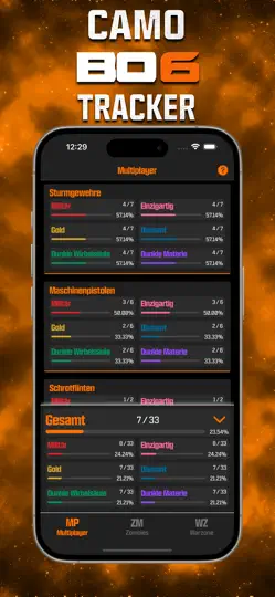 Screenshot von BO6 Tarnungs-Tracker auf dem iPhone 1