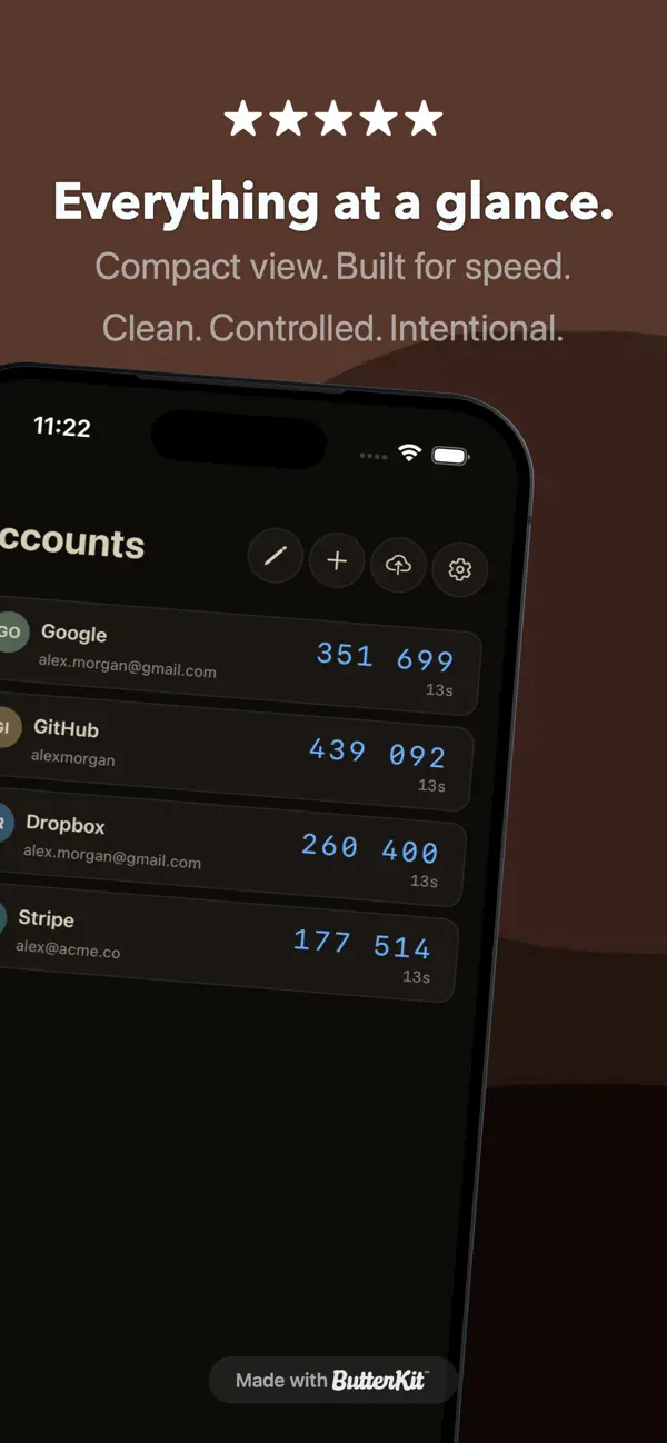 #6. TwoFac - Authenticator (iOS) Ved: Leonardo Melegari