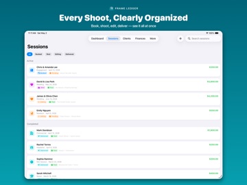 Frame Ledger iPad screenshot