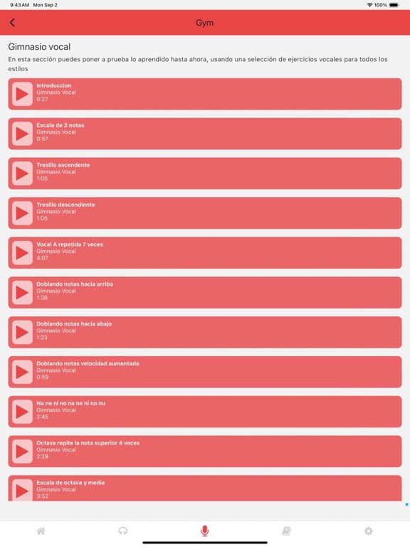 Entrenador Vocal: Voz afinada iPad screenshot 4 - Education app