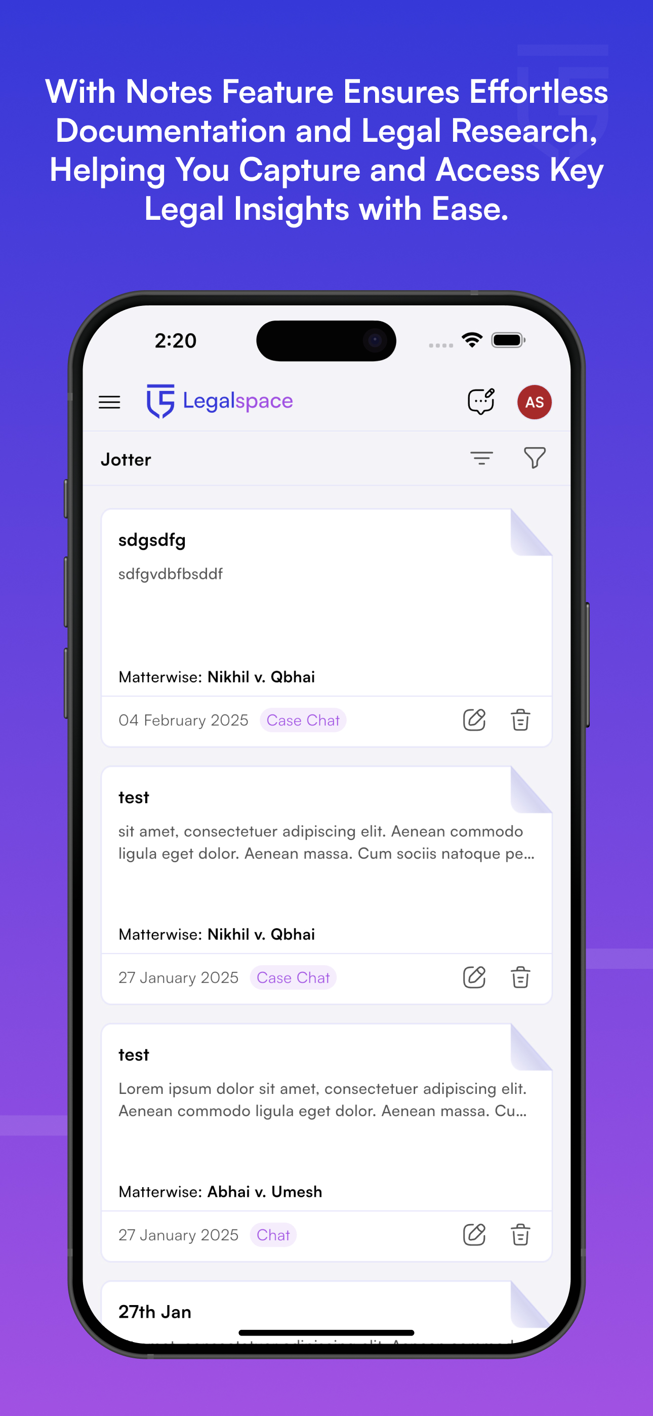 Legalspace.ai: Research & Work