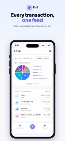 Fini: AI Budget & Expense iPhone screenshot