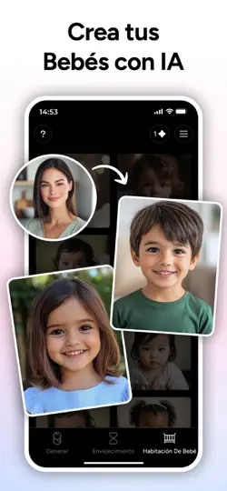 Captura de pantalla de AI Baby Generator - TinyFaces en iPhone 3