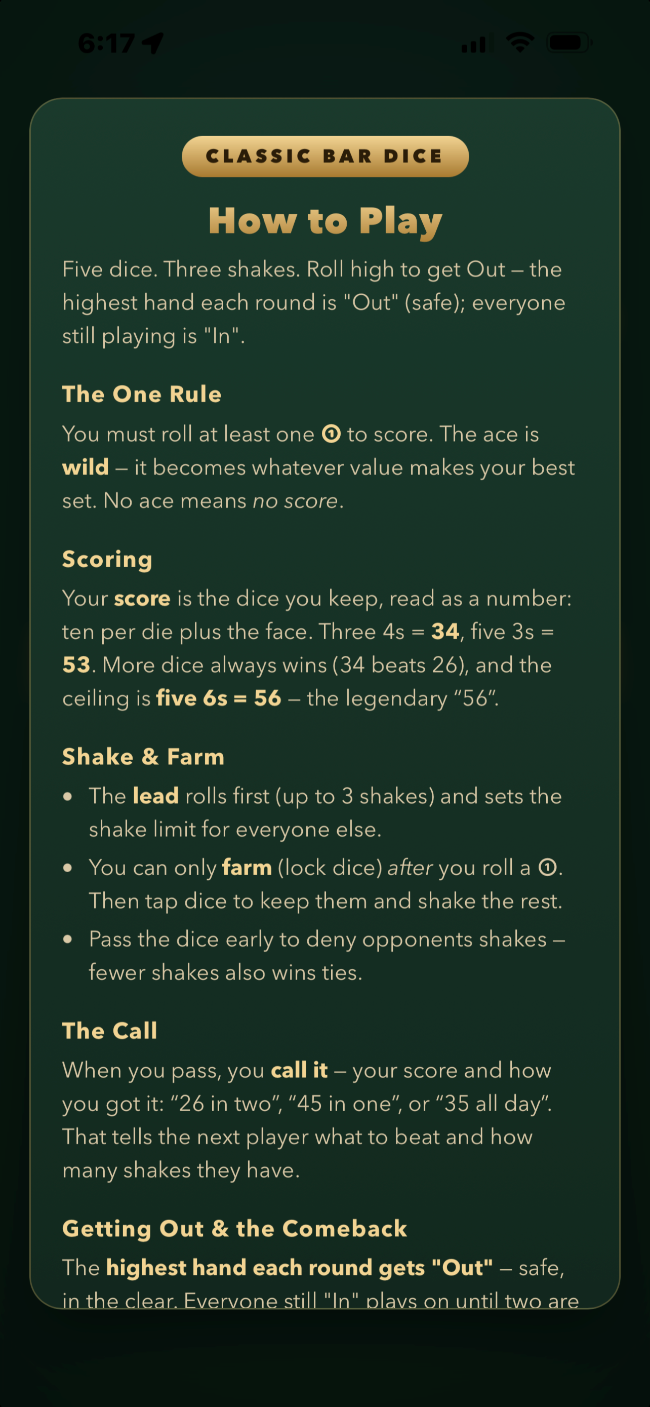 Bar Dice - Pass & Play screenshot 5