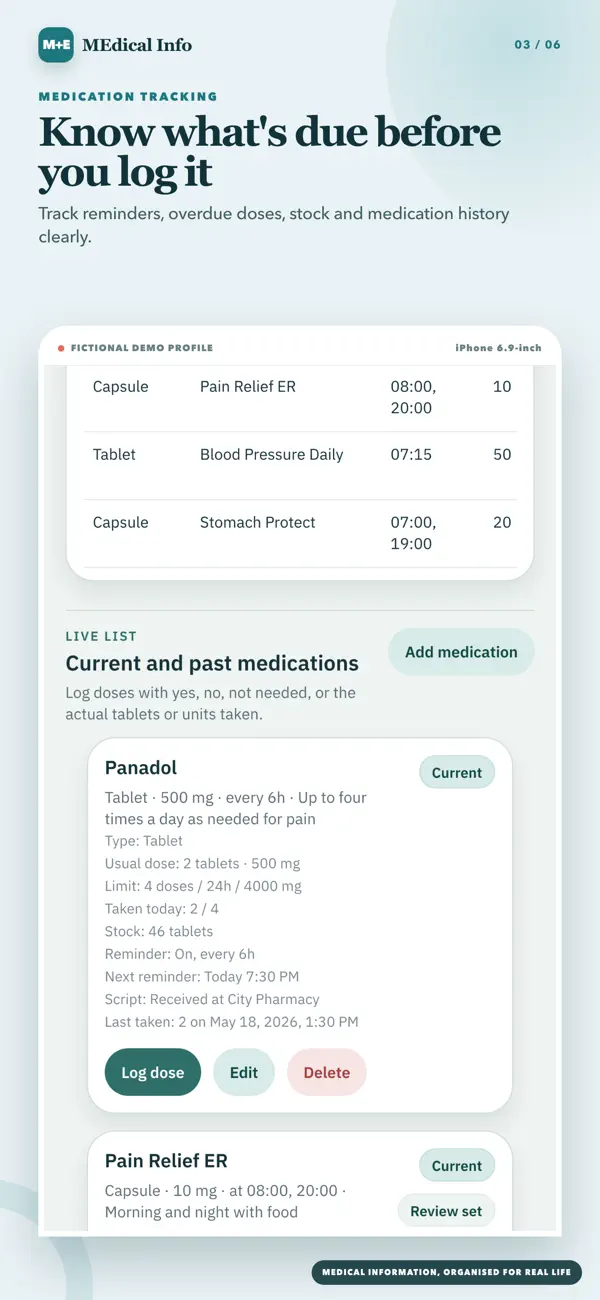 Screenshot #3 pour MEdical Info Card