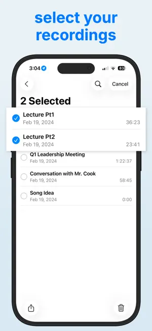 Merge Voice Memos screenshot 1