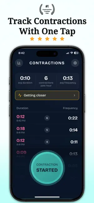 Contraction Timer: Contrak screenshot 1