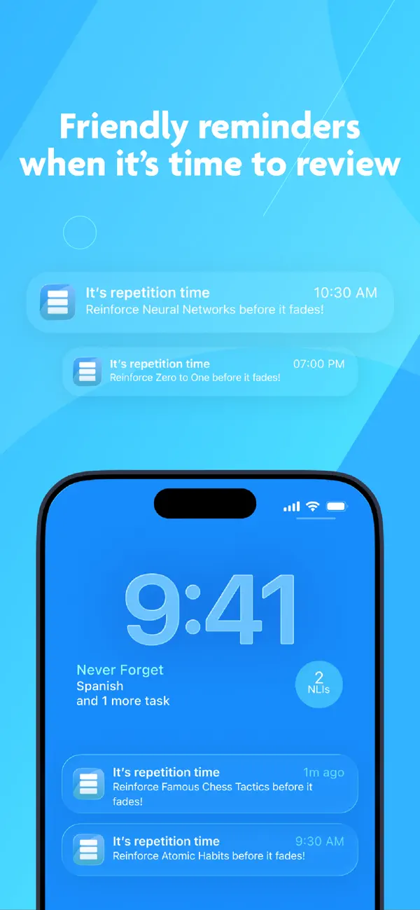 Screenshot #3 pour Never Forget: Spaced Reminder