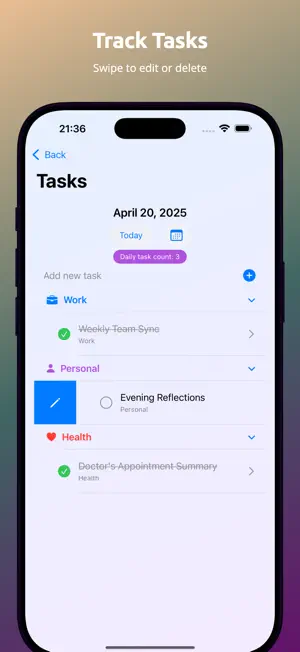 Lifary – Tasks, Notes & Water screenshot 2