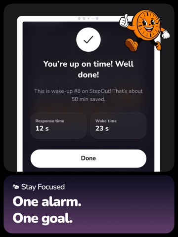 Stepout: Alarm & Wake Up iPad screenshot