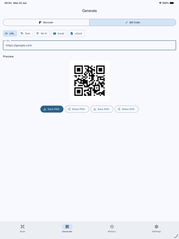QByte: Barcode Scanner iPad screenshot