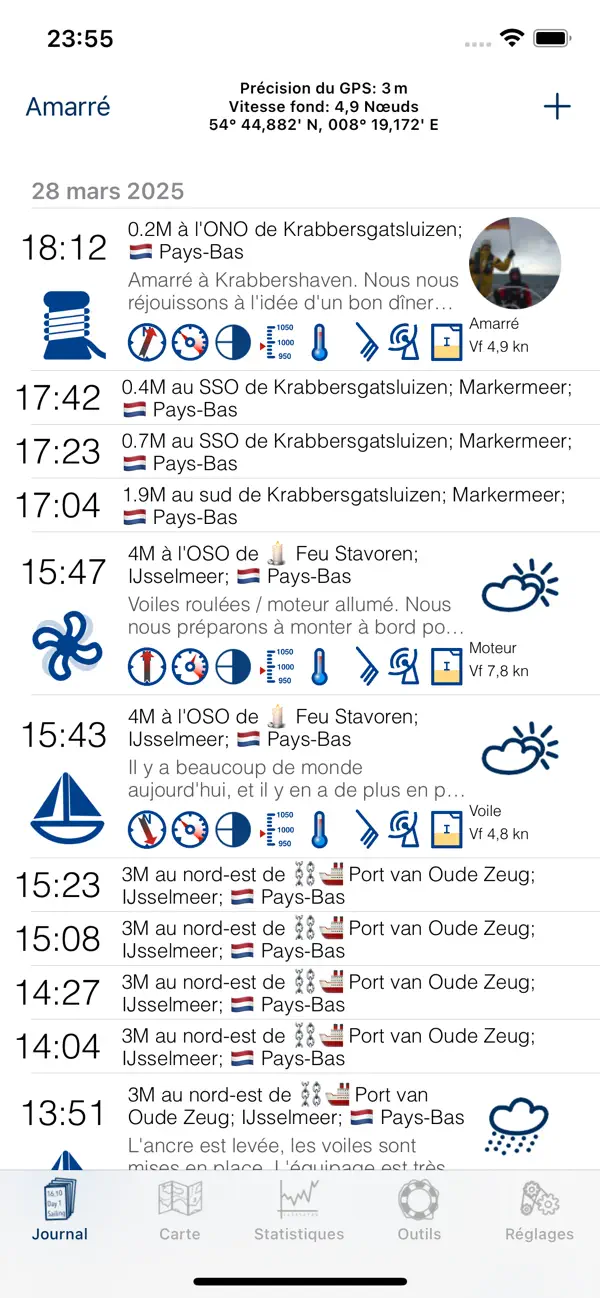 Screenshot #1 pour Livre de bord Nautical Logbook