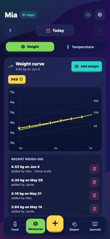 Biberon Baby Tracker iPhone screenshot