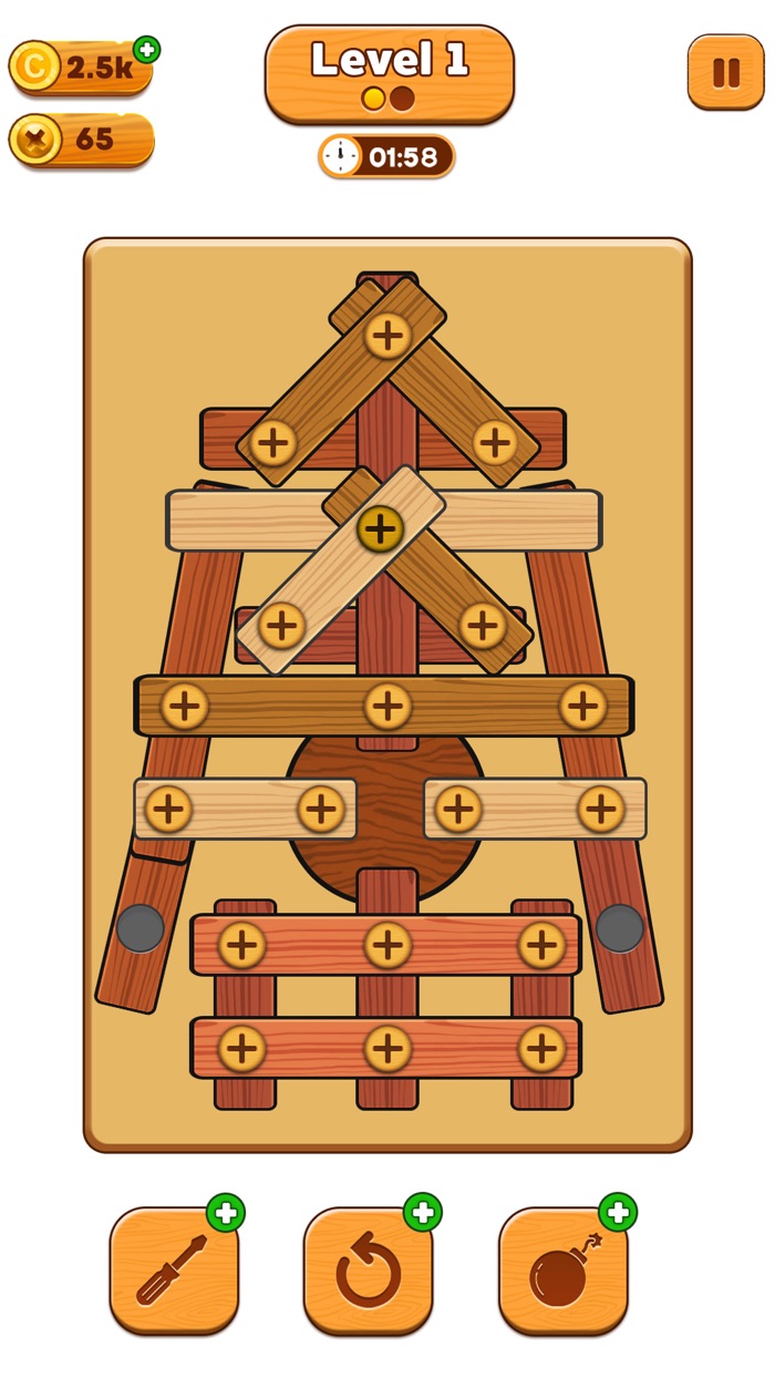 Screw Sorting Wood Puzzle