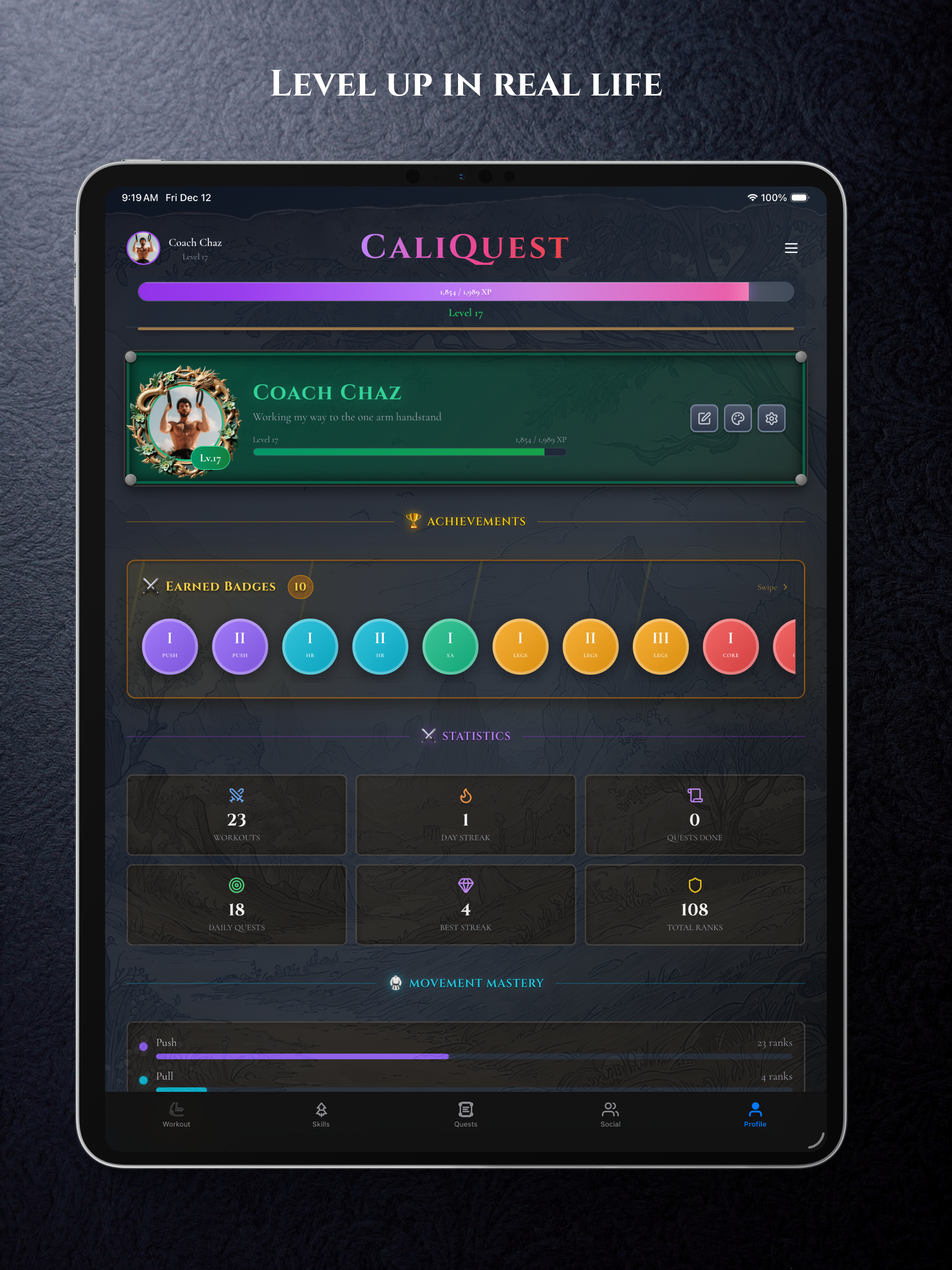 CaliQuest: Calisthenics Quest