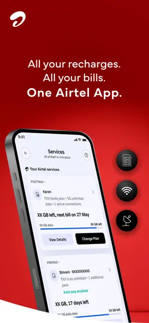 Airtel App: Recharge & Bank iPhone screenshot 1