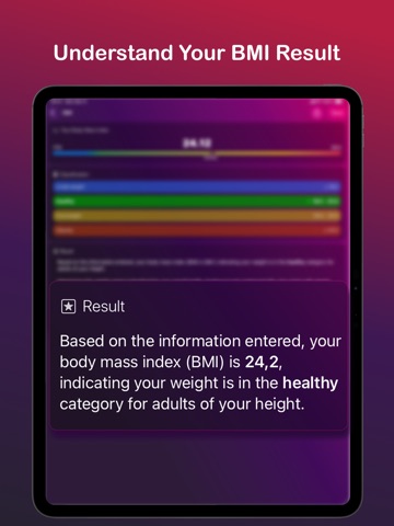 BMI Calculator & Tracker MyBMI iPad screenshot