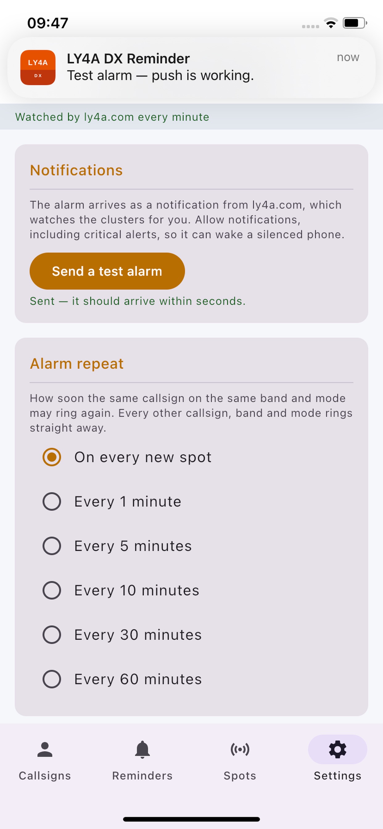 Screenshot 3 of LY4A DX Reminder